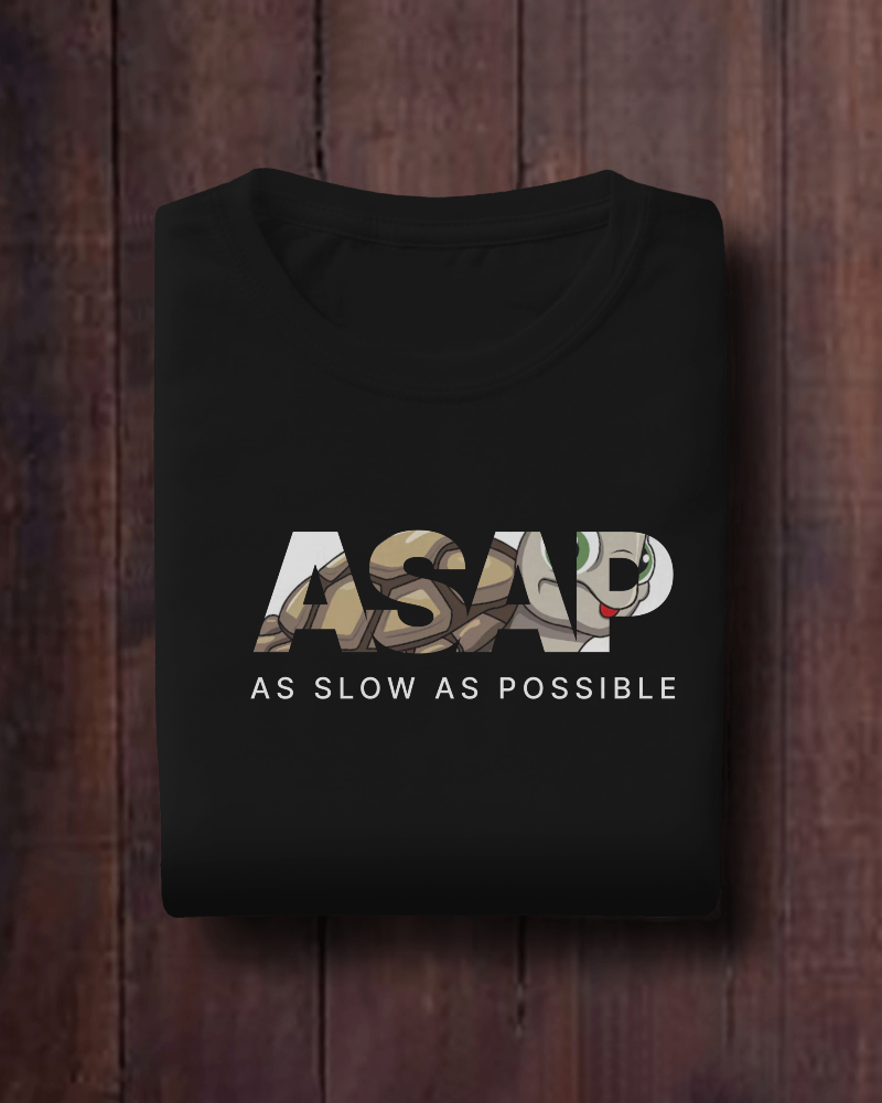 Men's Black ASAP 100% Cotton T-shirt