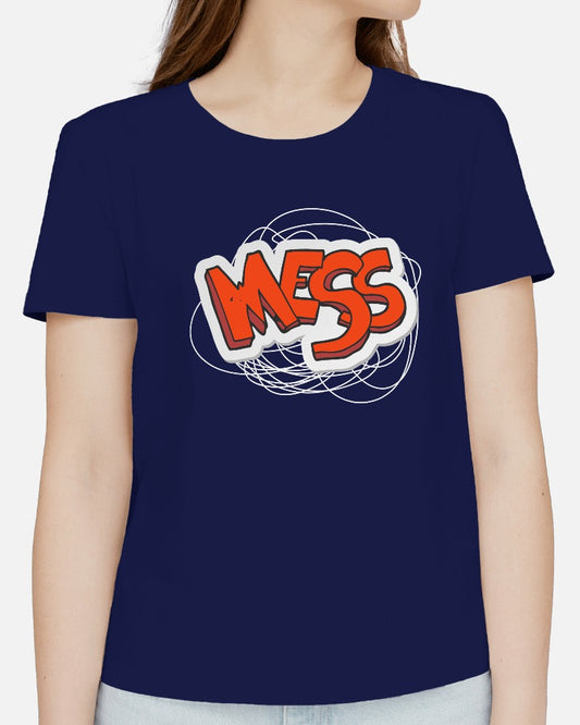 Women's Black / Navy Blue Mess Art T-shirt