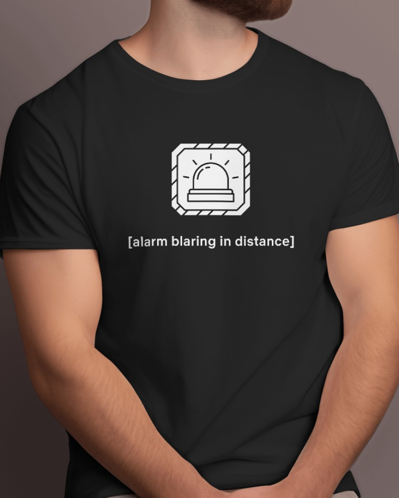 Alarm - Flix Series Printed Cotton Black T-Shirt