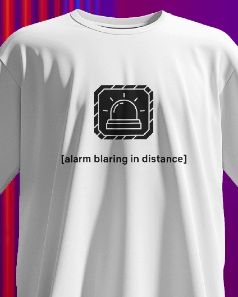 Alarm - Flix Series Printed Cotton White T-Shirt