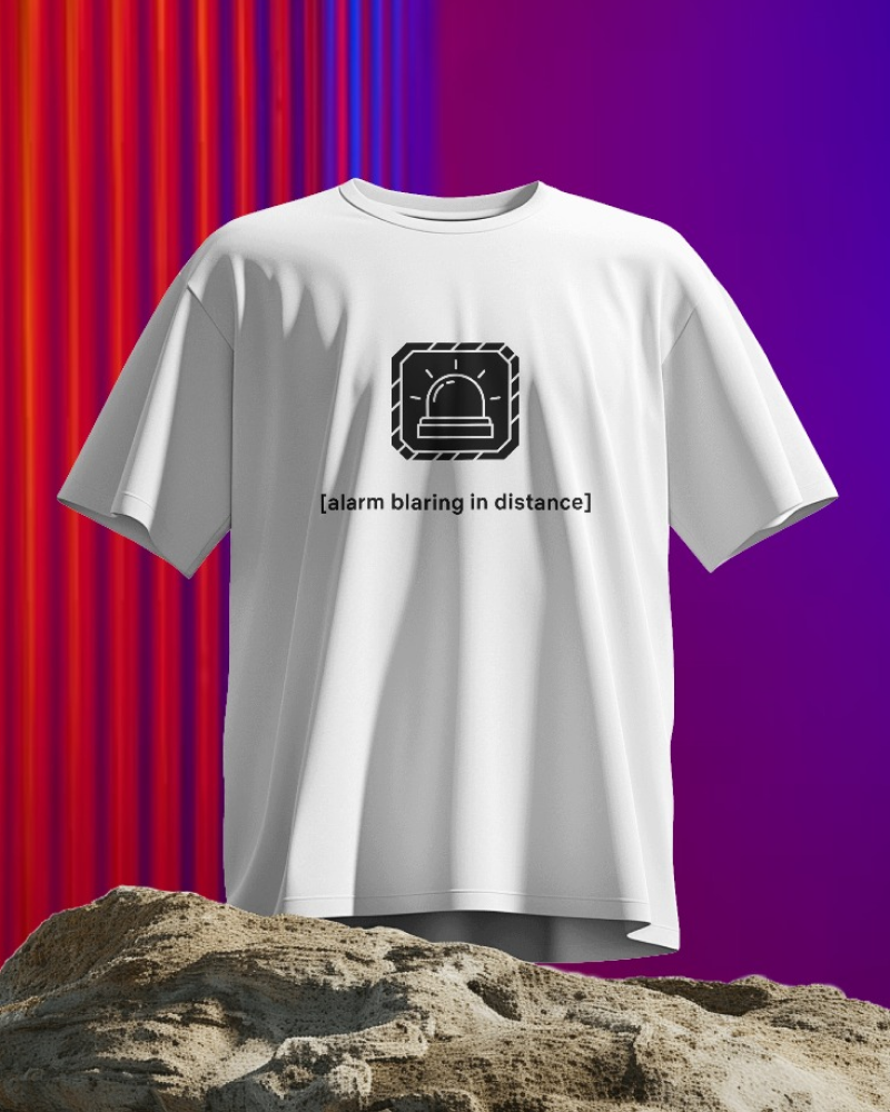 Alarm - Flix Series Printed Cotton White T-Shirt