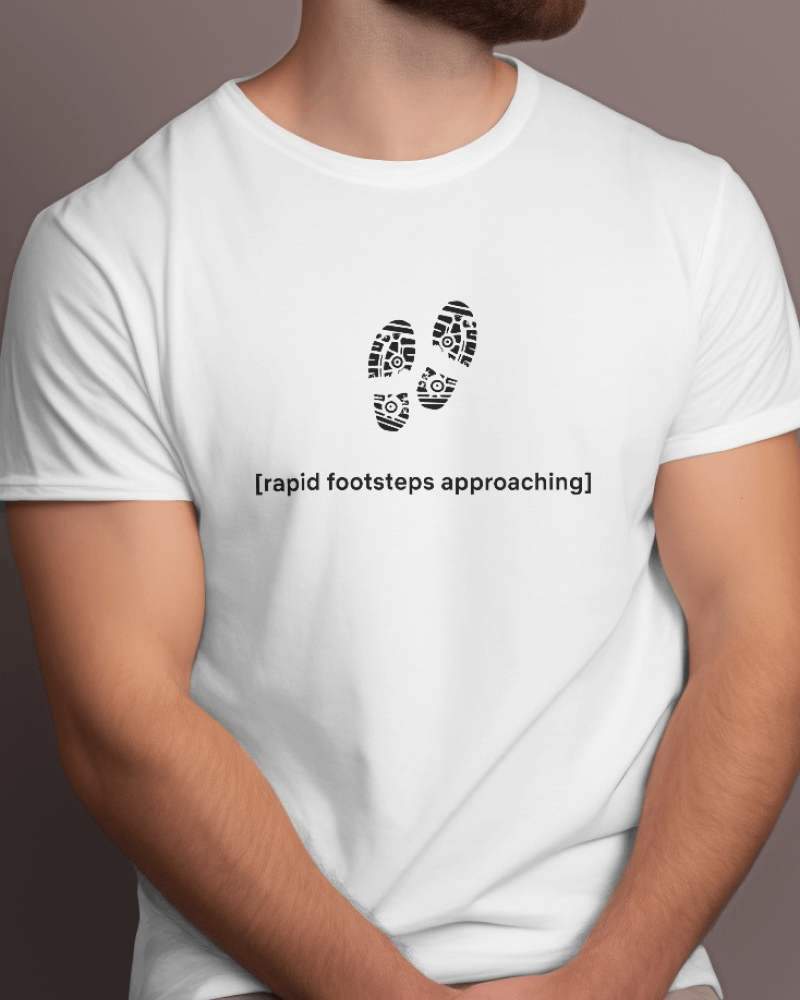 Footstep - Flix Series Printed Cotton White T-Shirt