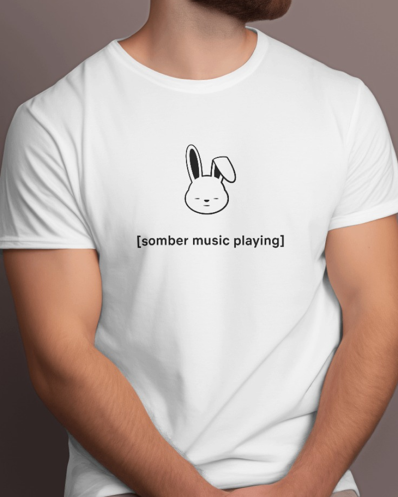 Somber Music - Flix Series Printed Cotton White T-Shirt