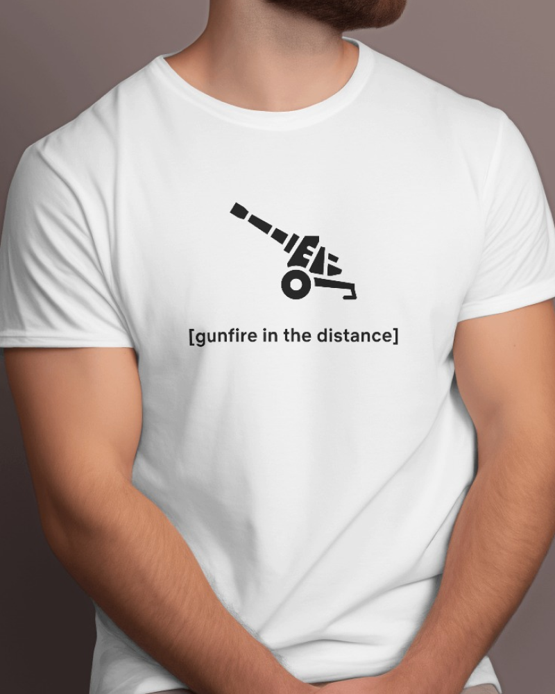 Gunfire - Flix Series Printed Cotton White T-Shirt