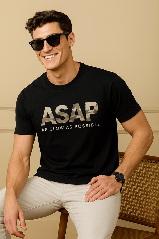Men's Black ASAP 100% Cotton T-shirt
