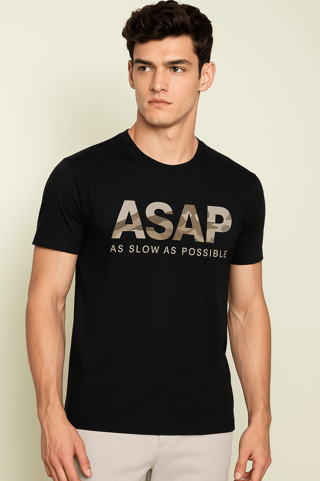 Men's Black ASAP 100% Cotton T-shirt