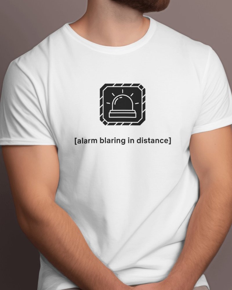 Alarm - Flix Series Printed Cotton White T-Shirt