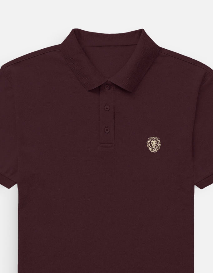 Men's Polo T-Shirt - Lion Emblem Embroidery