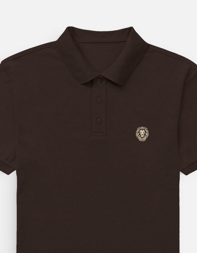 Men's Polo T-Shirt - Lion Emblem Embroidery