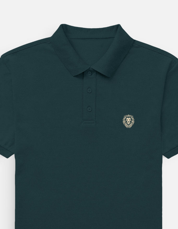 Men's Polo T-Shirt - Lion Emblem Embroidery