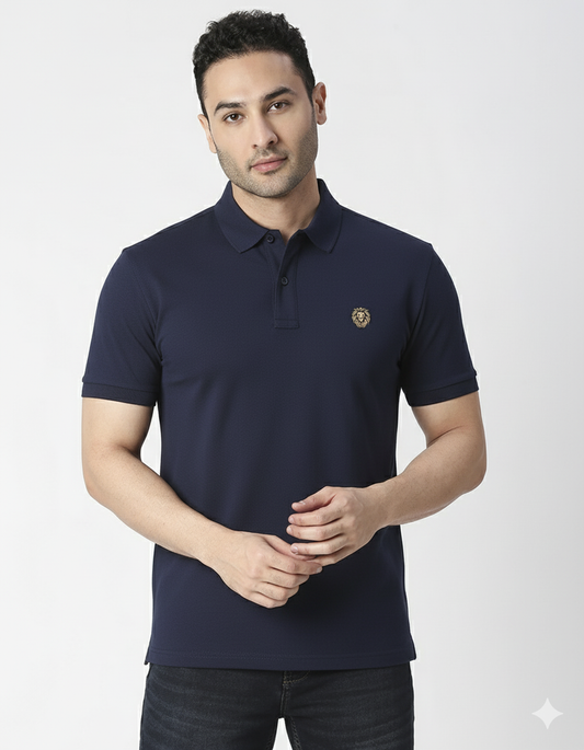 Men's Polo T-Shirt - Lion Emblem Embroidery